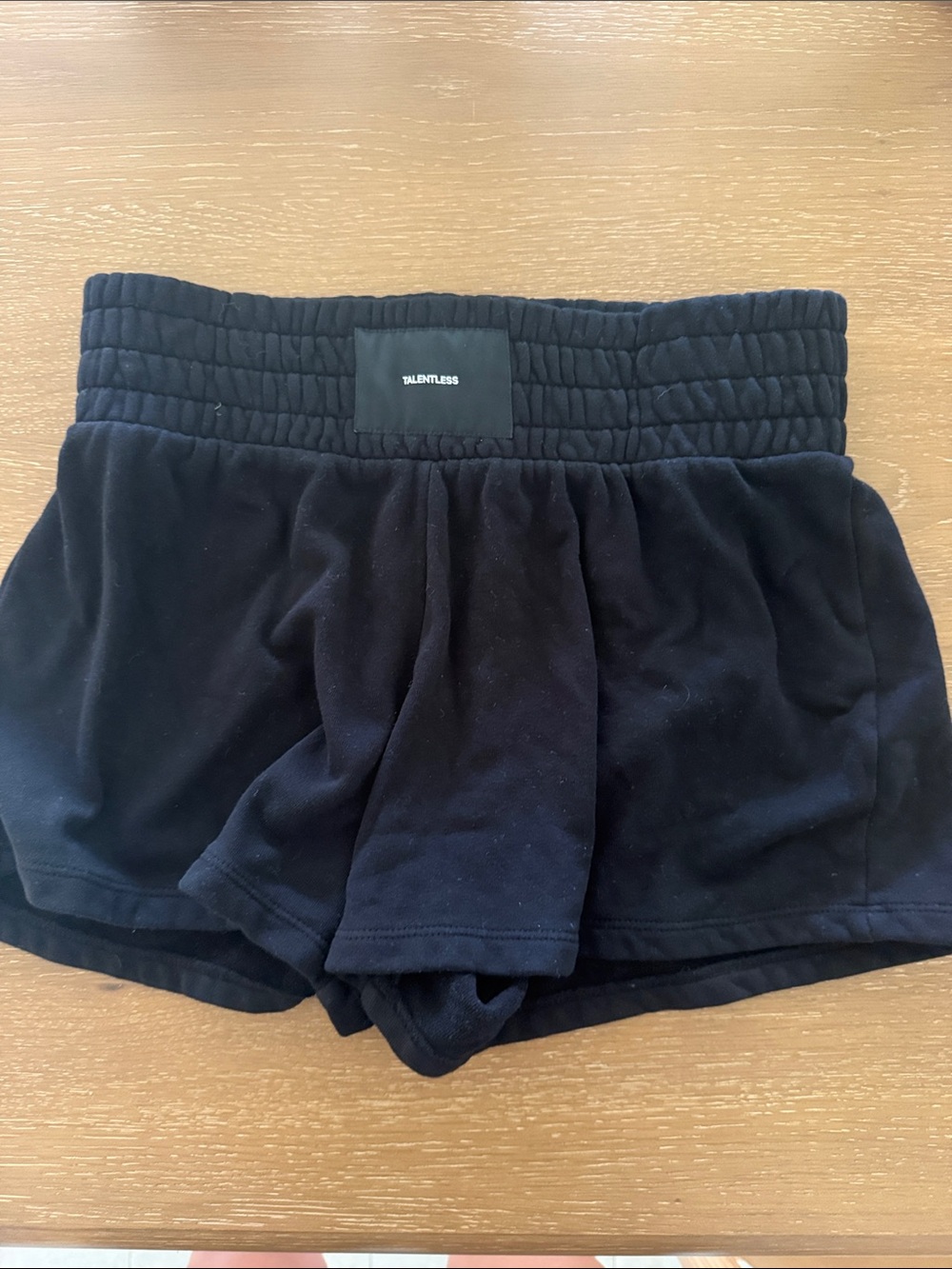 TALENTLESS Black Women's Athletic Shorts with Wide Elastic Waistband